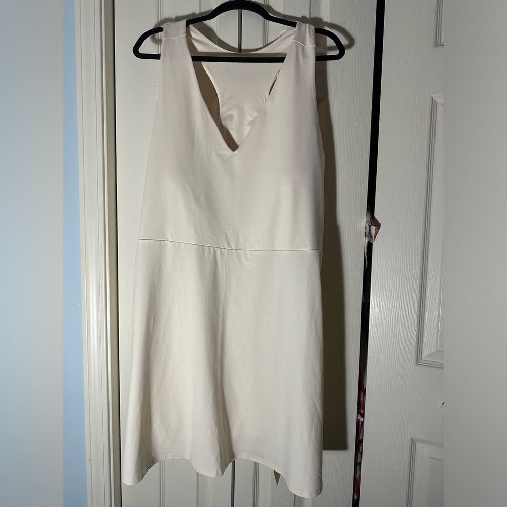 Fabletics Cream Backless Dress